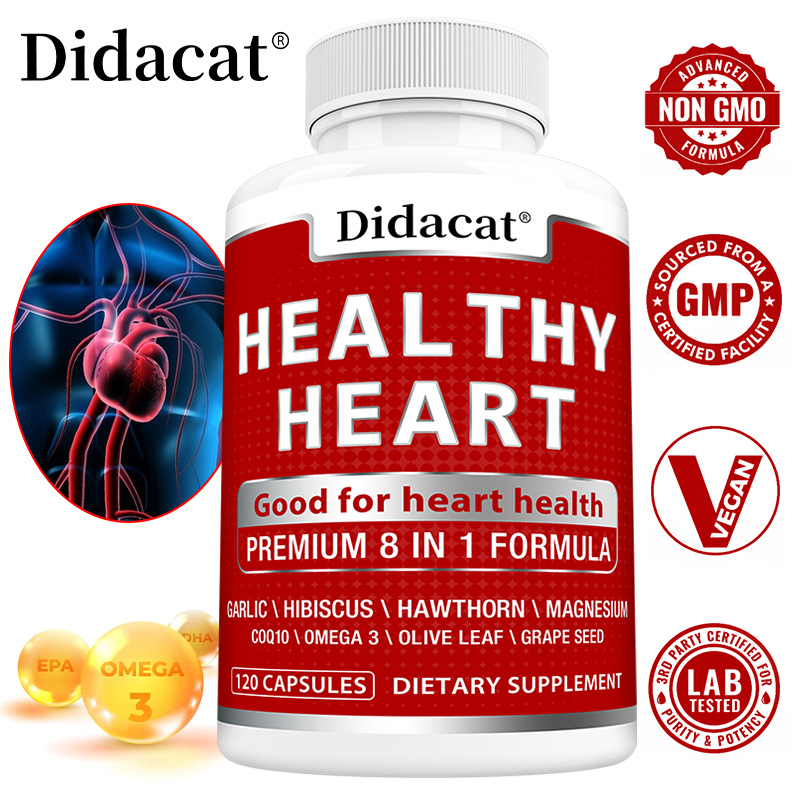 Health Wellness Day - Herzgesundheitskapseln mit CoQ10, Omega-3, Knoblauch, Olivenblatt
