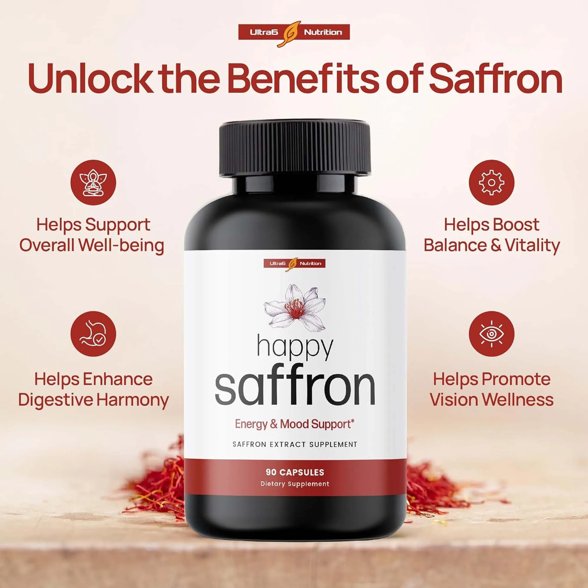 Health And Wellness Promotion - Safranextrakt-Kapseln, antioxidatives Nahrungsergänzungsmittel für das tägliche
